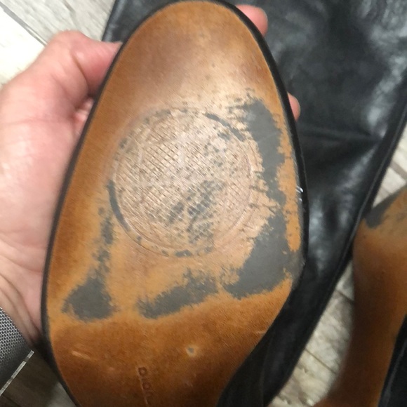 Max Studio Maureen Tall Black leather heeled boots - Picture 8 of 16